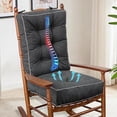 thumbnail image 1 of Parojati 22*17*5 Rocking Chair Cushion, Set of Thicken Seat & Back Chair Cushions with Memory Foam, Non-Slip Chair Pad with Ties for Indoor&Outdoor Rocker Dark Grey, 1 of 9