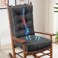 thumbnail image 1 of Parojati 22*17*5 Rocking Chair Cushion, Set of Thicken Seat & Back Chair Cushions with Memory Foam, Non-Slip Chair Pad with Ties for Indoor&Outdoor Rocker Dark Grey, 1 of 9