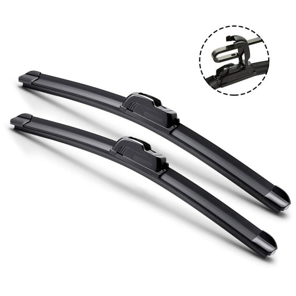 22"+17" Combo ALL SEASON U or J Hook BRACKETLESS WINDSHIELD WIPER BLADES
