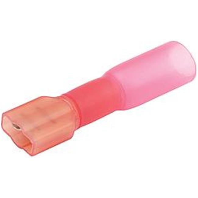 22-18 Gauge Heat Shrink Female Blade Terminal, Red - Pack of 10