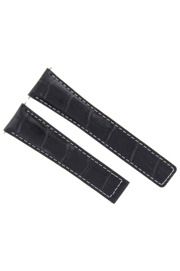 22/18MM LEATHER STRAP BAND FOR 22MM BREITLING BENTLEY DEPLOYMENT CLASP BLACK WS