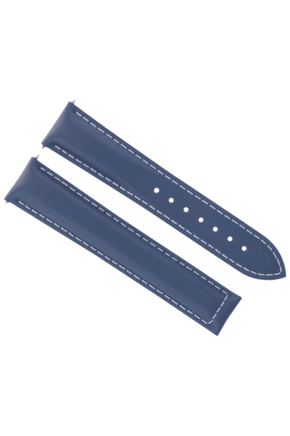 22/18MM LEATHER STRAP WATCH BAND FOR OMEGA SEAMASTER PLANET OCEAN WATCH BLUE WS