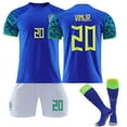 Cmuxi 2223 Brazil Away Game Short Sleeve Soccer Jerseys 3 Piece Set