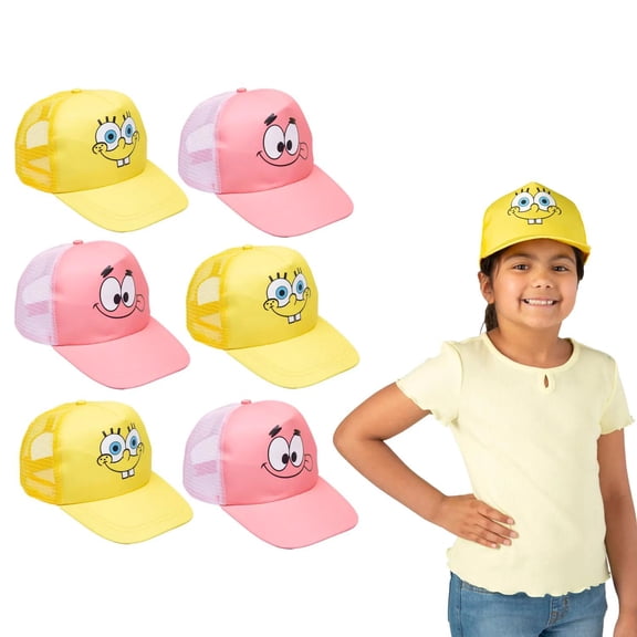 22"  25" circ. SpongeBob SquarePants Character Polyester & Mesh Trucker Hats - 6 Pc.