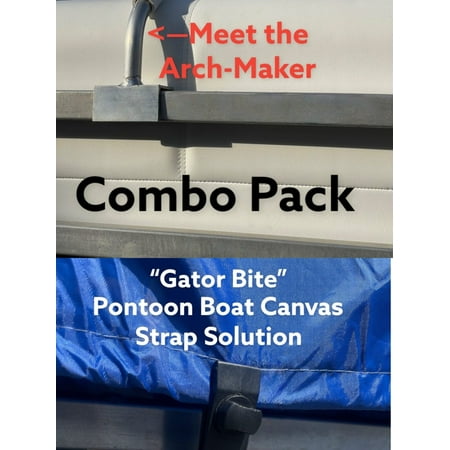 22'-26' Pontoon Boat Canvas Solution with 3 inch Rise Combo Pack with 18 Gator Bite Canvas Strap Solutions
