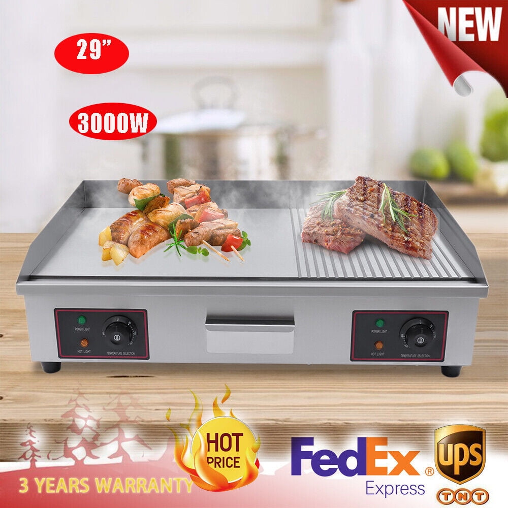 22"/29" Commercial Griddle Electric Flat Top Grill, 110v Electric Flat