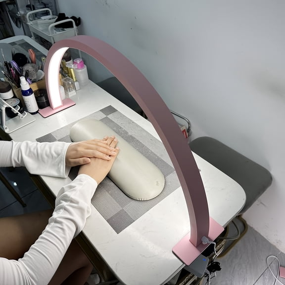 22/29 Inch LED Half Moon Nail Studio Desk Lamp - 3 Color Temperatures Adjustable Brightness, Beauty Light for Nail Art/Eyebrow Tattoo/Tattoo/Skincare