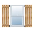 thumbnail image 1 of 22 3/4"W x 19"H TimberCraft Six 3 3/8" Boards Spaced Board-n-Batten Shutters, Rough Sawn Western Red Cedar (Per Pair), 1 of 13