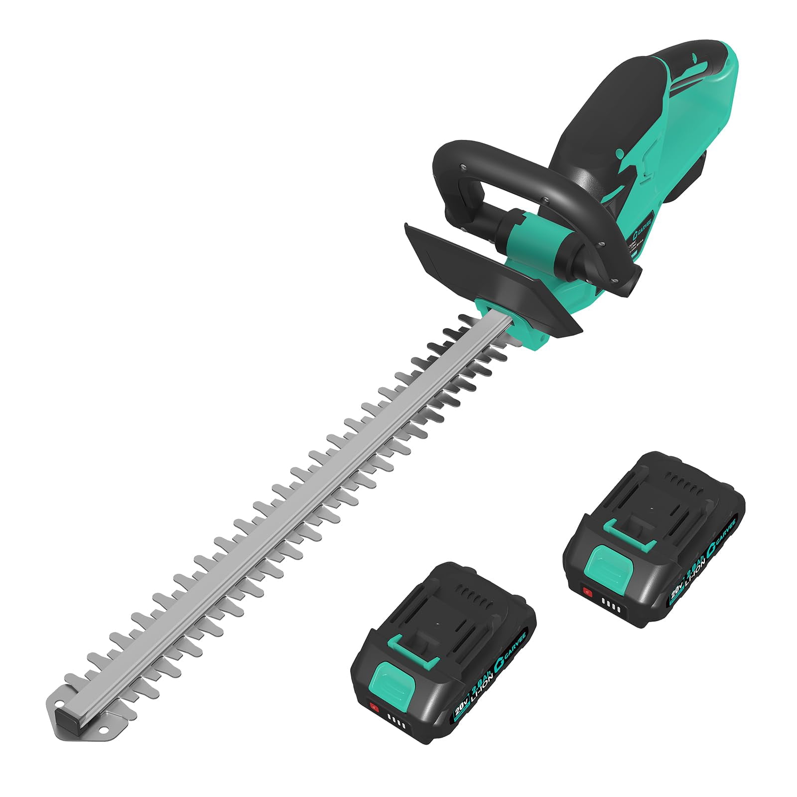 22.4'' Hedge Trimmer Cordless - Grass Trimmer Hedge Shears Grass Cutter Shrubbery Trimmer, 2x2.0Ah Batteries Rechargeable Base 3000RPM, Brushless Motor Double-Sided Dual Action 2/3'' Blade Gap