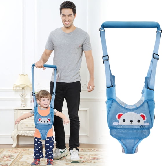 22.4 Inch Baby Walker, Handheld Kids Toddler Walking Harness Helper Assistant Protective Belt Child Activity Walker Adjustable Standing Up Walking Learning Helper for Toddler 7-24 Month