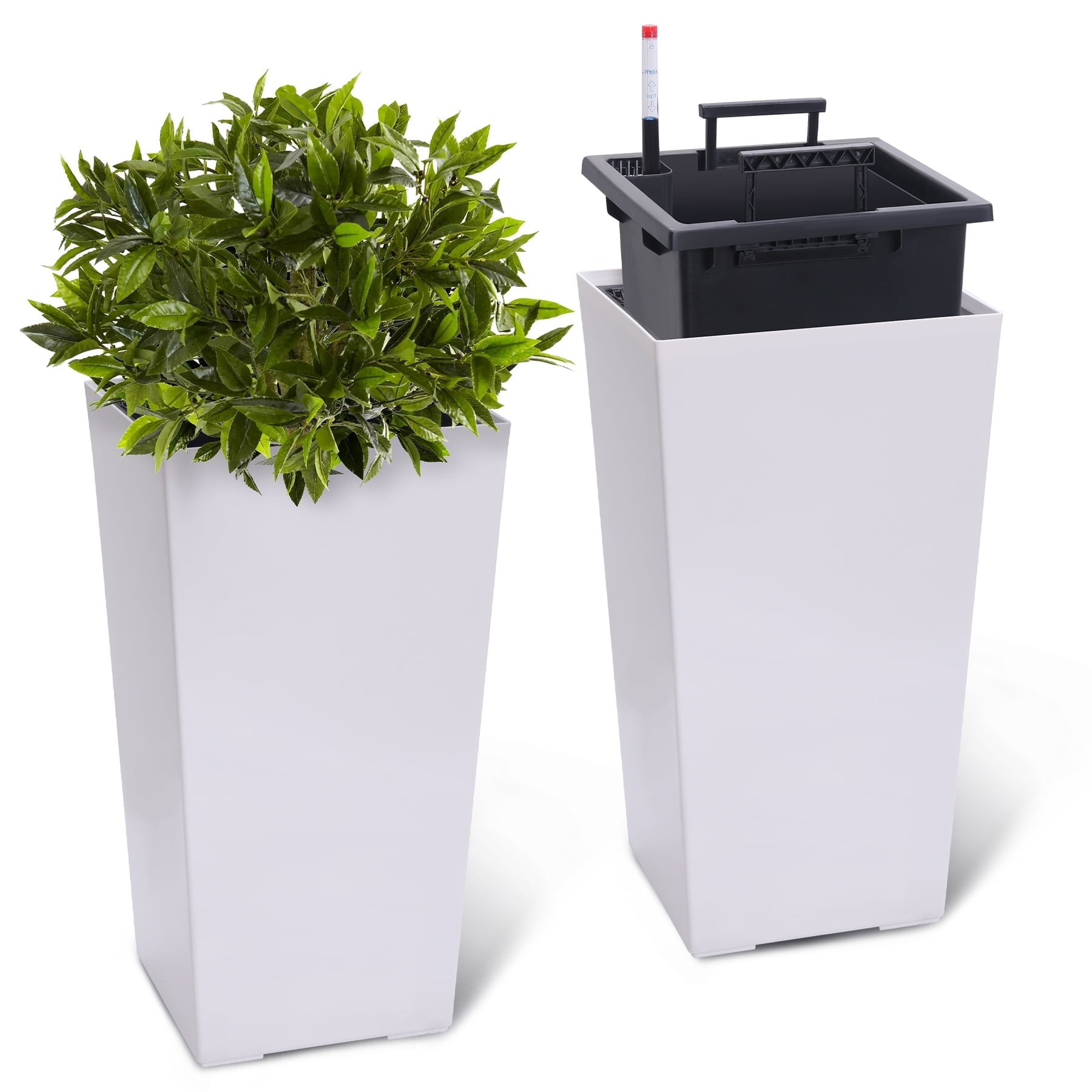 MAROUTE 22.5 Inch Tall Rectangular Planters, Outdoor and Indoor for Patio, Porch, Set of 2