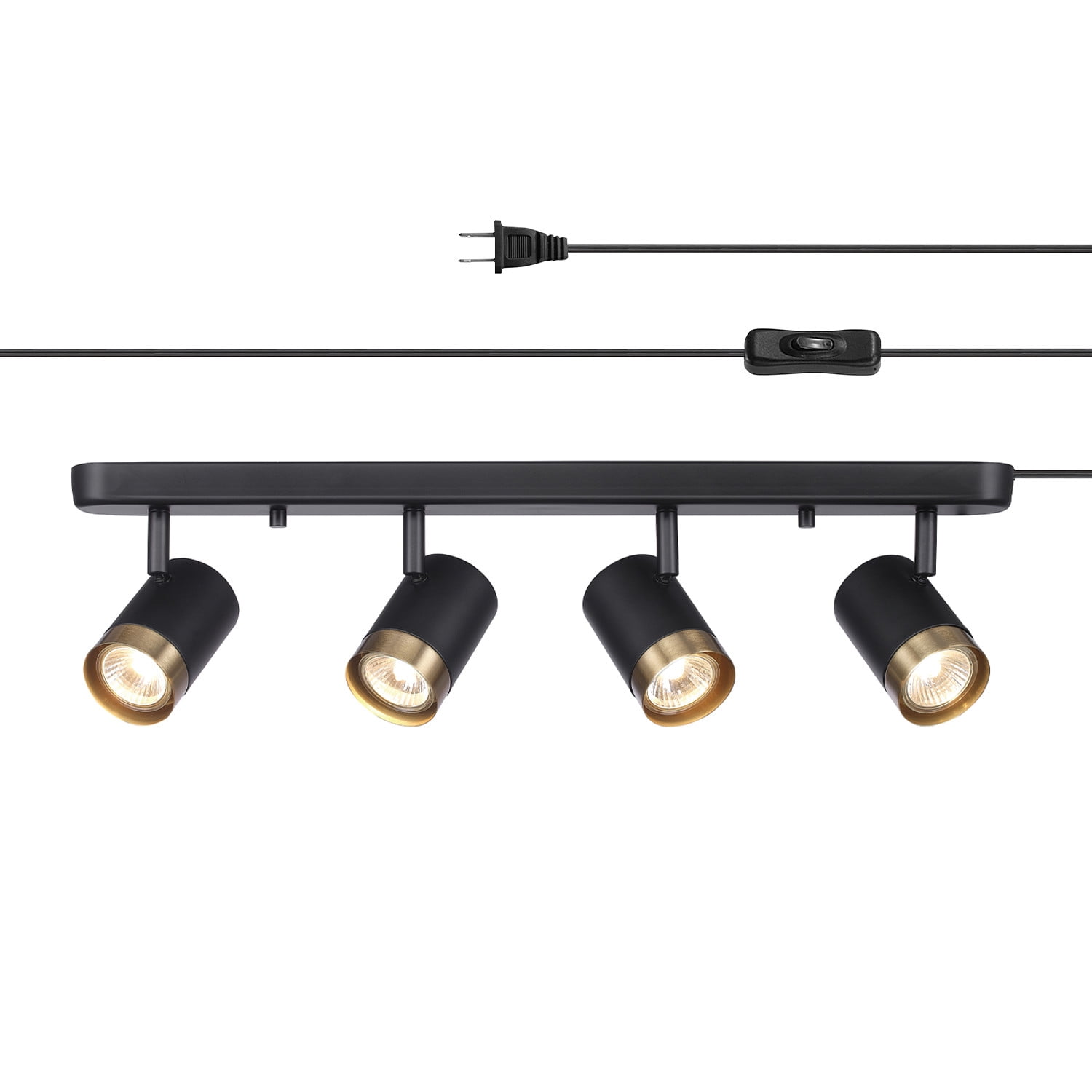 Globe Electric 22" Minimalist 4-Light Matte Black Plug-in Track Light