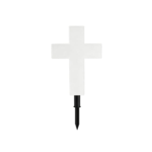 22.4" Solar Cross Lights for Cemetery Grave, Outdoor Solar Powered LED Cross Garden Stake Light, Waterproof Solar Stake Light, Illuminated LED Cross Eternal Light Memorial Light