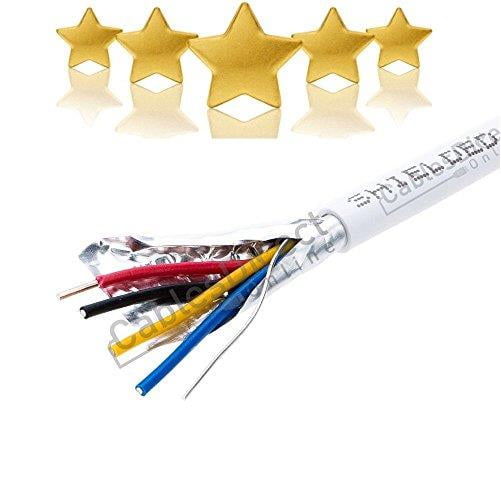 22/4 Solid 500FT Shielded Low Voltage Security Alarm Wire Cable Burglar Station Bulk PVC Pull-Out Box