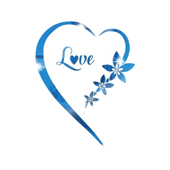 22.4"x17" Heart Shape Mirror Wall Sticker, 3D Acrylic Stickers Heart Shaped DIY Self Adhesive Wall, DIY Wall Art Home Decor Heart Mirror Wall Decals for Living Room Bedroom Bathroom Office