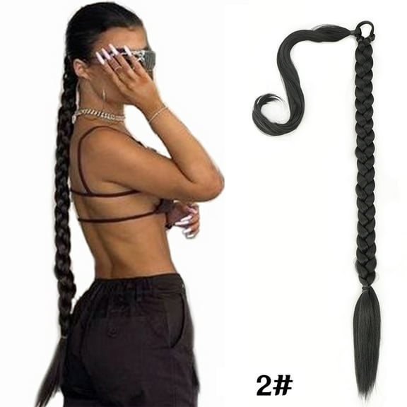 22-40 inches Braided Synthetic Ponytail Extensions Secure Elastic Band Instant For Halloween Costumes Hair Accessories