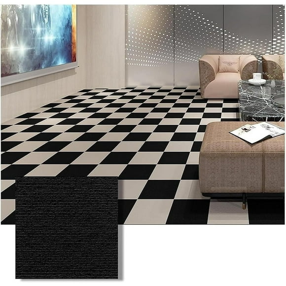 22/44PCS Self Adhesive Carpet Tiles, Non-Slip Self Adhesive DIY Repeated Use Floor for Home Furnishings(11.81 * 11.81in)