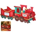 thumbnail image 1 of 22.45" Christmas Santas Gift Train Christmas Train Gift Box Xmas Presents Trains Box with Funny Printed Design Personalised Xmas Presents Storage for Decorative Home (Style B-L), 1 of 14