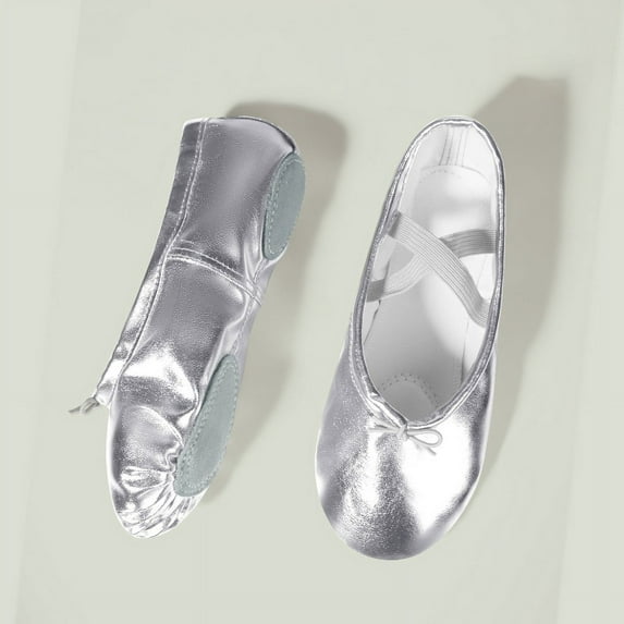 22-45 Girls Ballet Shoes Pu Leather Soft Sole Ballet Dance Slippers Woman Gymnastics Adult/Children Practise Ballerina Shoes (B,40)