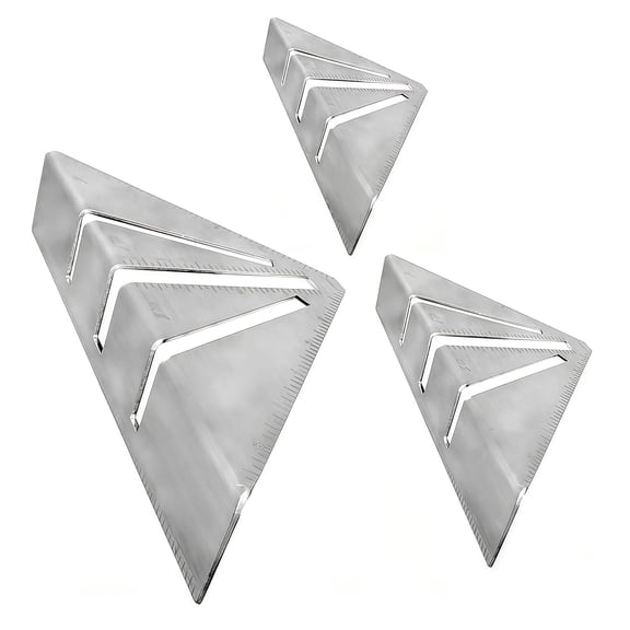 22.5°-90° Miter Square Ruler Professional Heavy Duty Metalworking Miter Square, Protractor High Precision Miter Triangle Ruler for Square Tubing, Round Pipes, Angle Iron, Flat Steel,Silver,5''