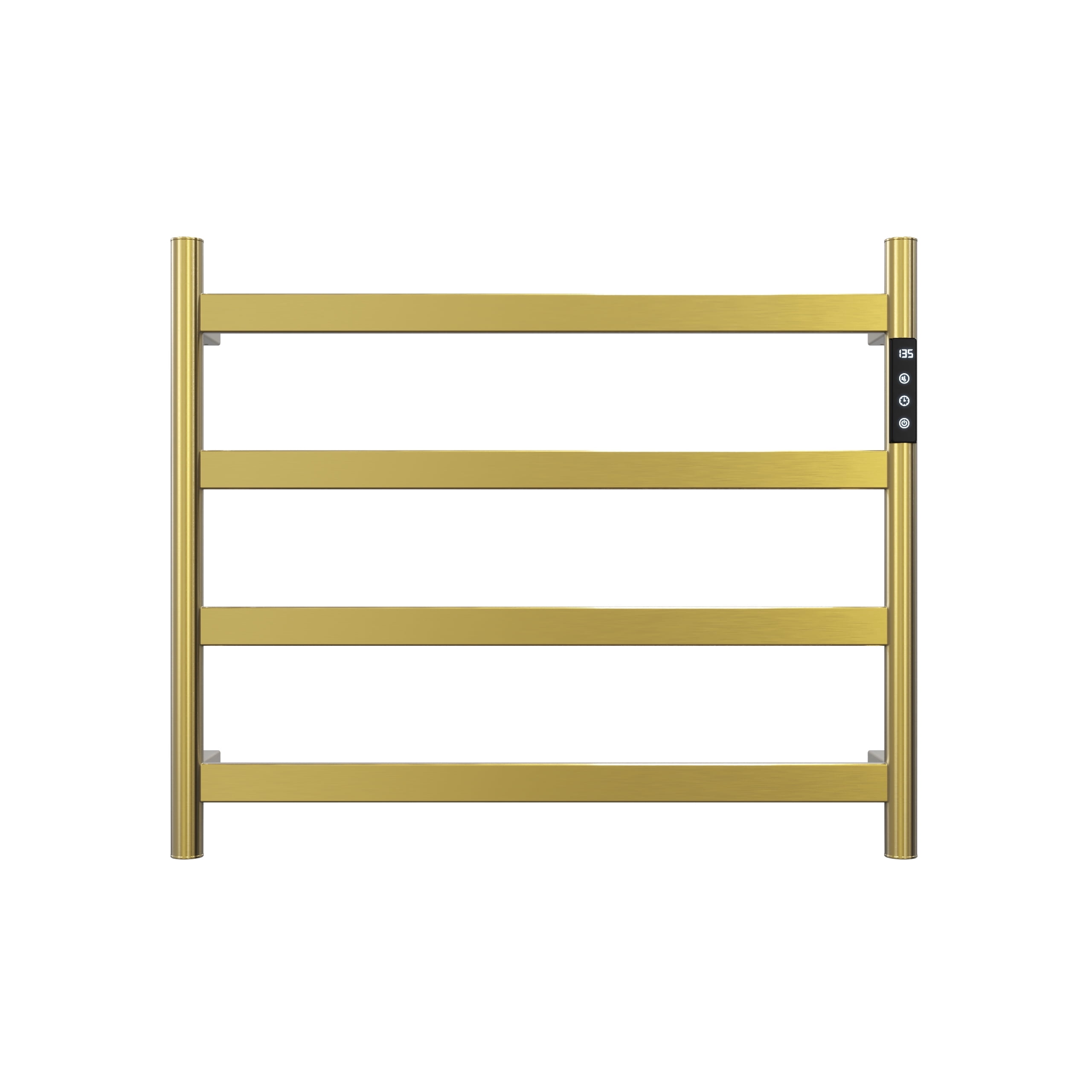 22.5" Heated Towel Rack for Bathroom,Wall Mounted with Intelligent Touch Screen Timer, 4-Bar Towel Warmer, 304 Stainless Steel Polished, Plug-in/Hard-Wired