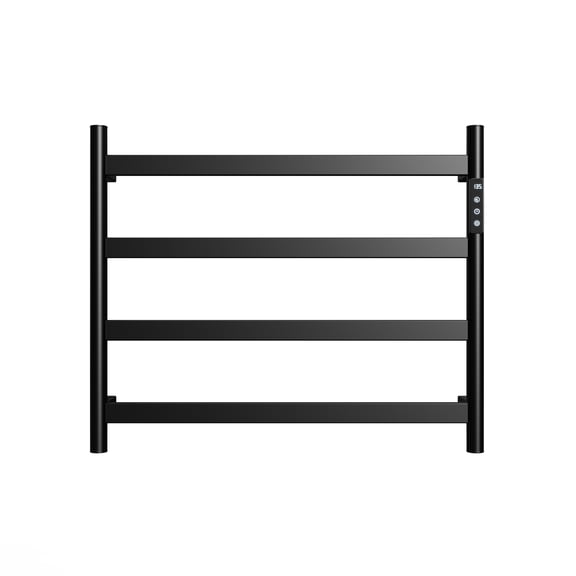 22.5" Heated Towel Rack for Bathroom,Wall Mounted with Intelligent Touch Screen Timer, 4-Bar Towel Warmer, 304 Stainless Steel Polished, Plug-in/Hard-Wired