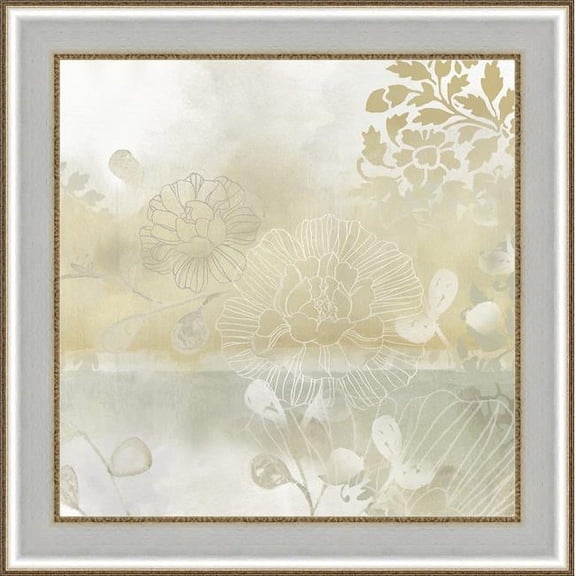 22.5 x 22.5 in. Infinite Garden I, Framed Fine Art Print with Glass - Silver & Gold