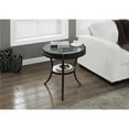 thumbnail image 1 of 22.5" x 22.5" x 24" Black Clear Tempered Glass Metal Accent Table, 1 of 4