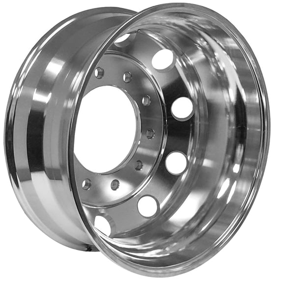 22.5" x 8.25" Forged Aluminum Truck & Bus Wheel Dual-Side Mirror Polished | 10-Lug Hub Pilot | Alcoa Classic Style
