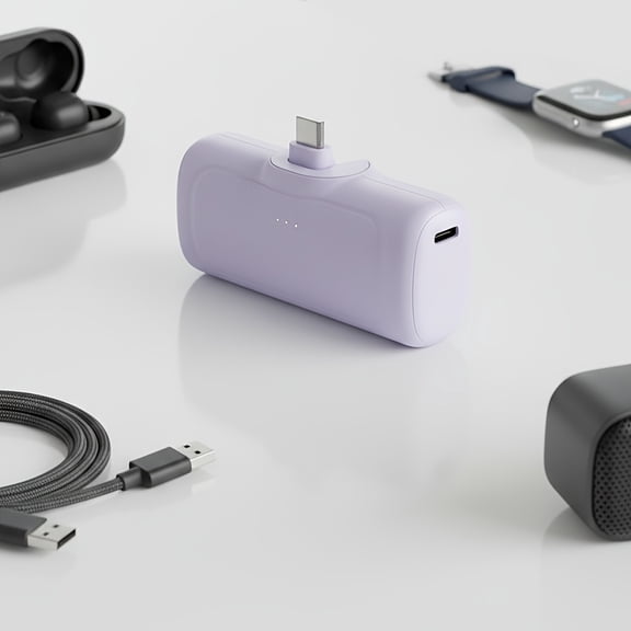 22.5W Fast Charging, 5000mAh Mini Portable Charger, USB-C Power Bank, Full Compatibility