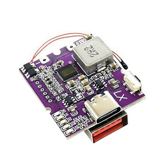 22.5W Power Bank Bidirectional Fast Charging Mobile Power Module Circuit Board W/ Light Display Support PD/QC,Type-C+USB,1 * Mini fast charging module,Purple