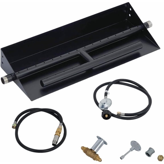 22.5x6 in Drop in Fire Pit Burner Kit, Stainless Steel Fire Pit Kit with Burner, Hose Kit, Insert Rectangular Fire Pit Burner Pan for Propane, Natural Gas, Outdoor Fire Pit Pan Kit