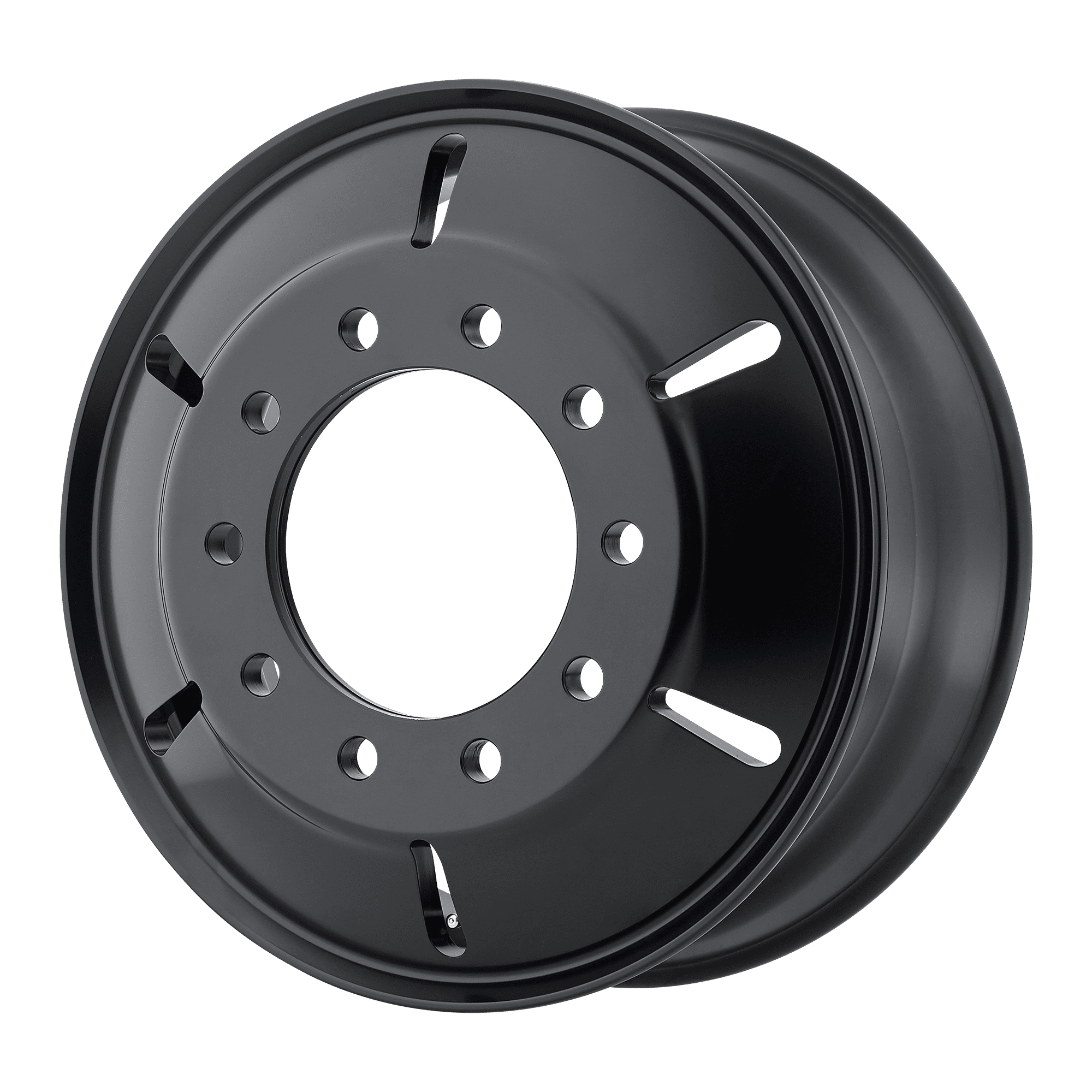 22 5x8 25 ATX AO403 ROULETTE Satin Black Milled Inner Wheel 10x285 22-5x8-25-atx-ao403-roulette-satin-black-milled-inner-wheel-10x285