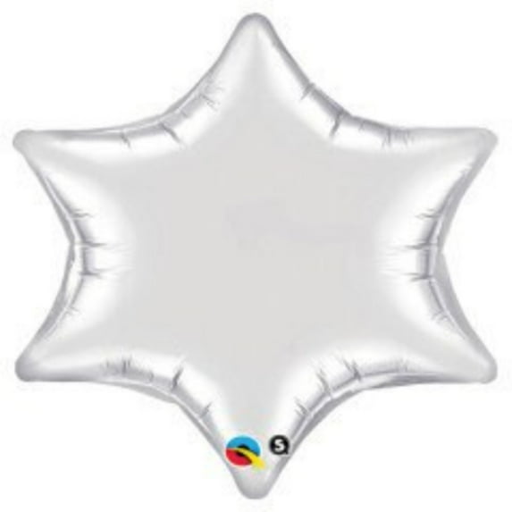 22" 6 POINT STAR SILVER - Balloon • Party Supplies Decorations Foil Mylar Balloon