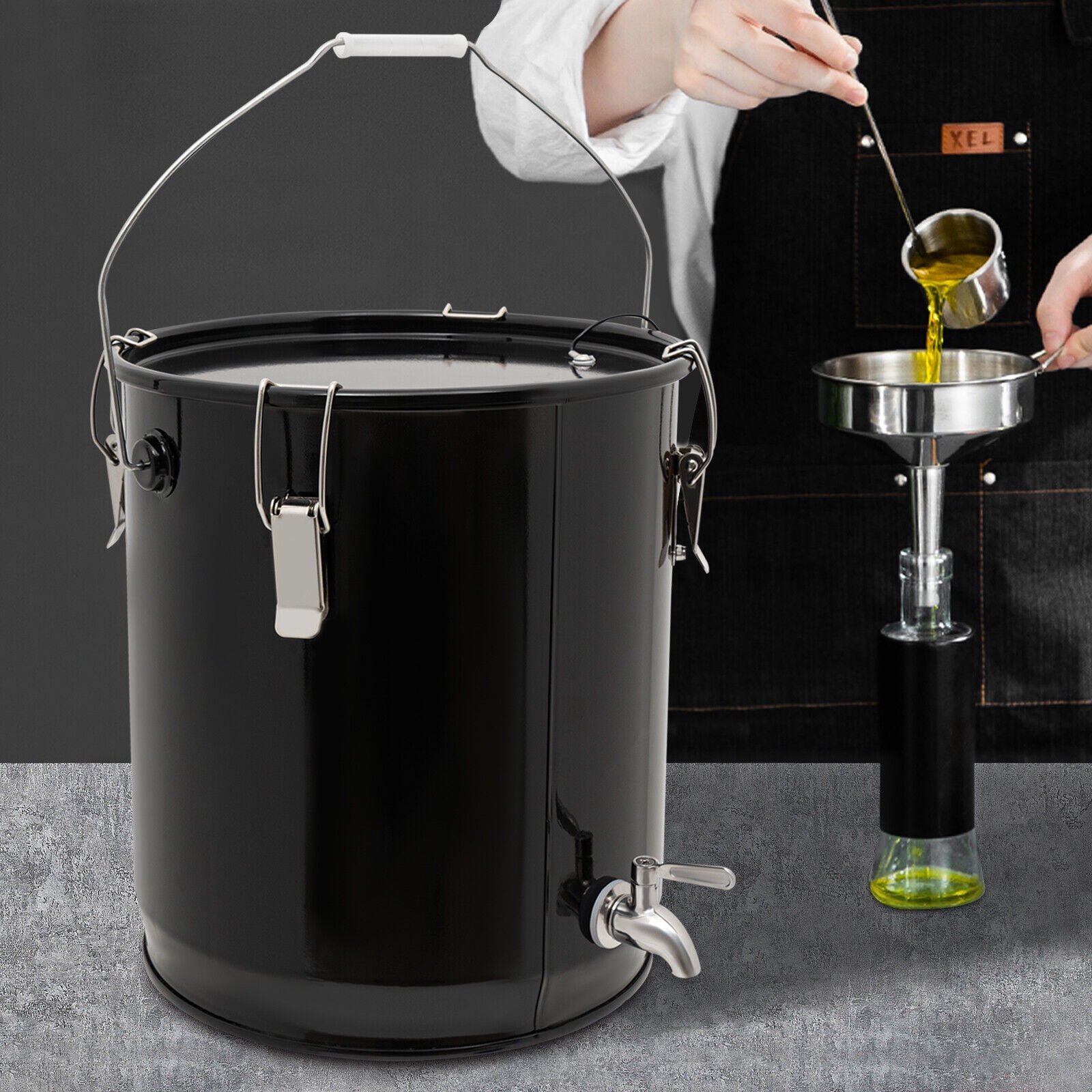 22.7L Grease Disposal Bucket Fryer Grease Bucket 6 Gallon Fryer Oil