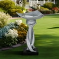 "Large 22.8"" H Cement Bird Bath for Outdoors Stylish Pedestal Design