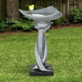 thumbnail image 1 of 22.8" H Concrete Bird Baths for Outdoors, Modern Bird Bath Bowl, Bird Feeder Seed Tray Garden Lawn Yard Decor, 1 of 8