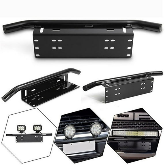 22.8 inch Car License Plate Light Frame Holder Front Bumper Auxiliary Lamp Light Bar Mounting Bracket Modified Parts for Offroad LED Light Bar