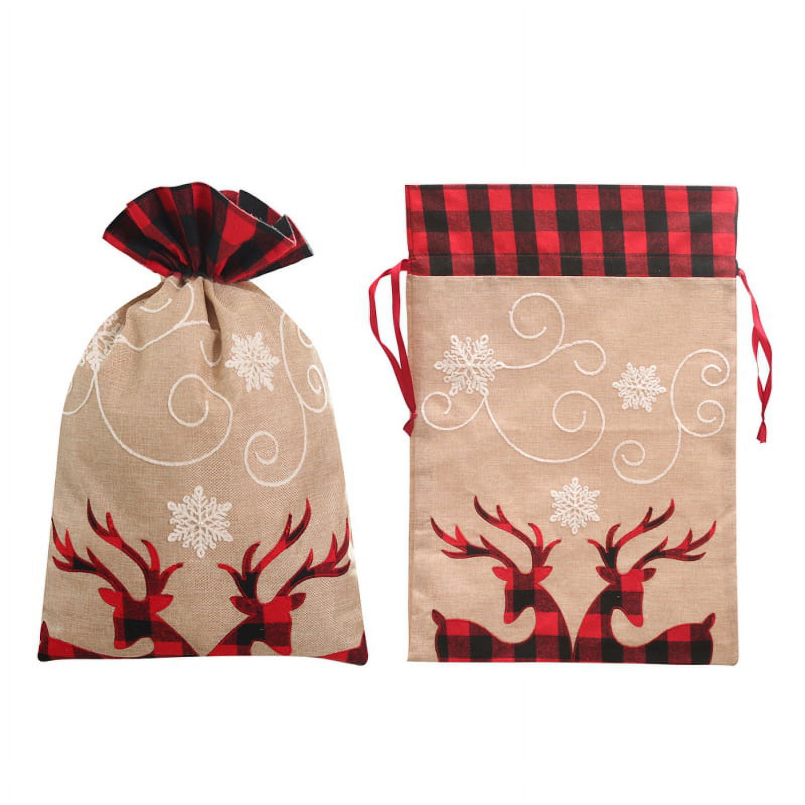 16 Pack Christmas Gift Bags Kraft Holiday Gifts Bags with Festive Prints,  6.3 x 3.2 x 8.7 inches Sturdy Christmas Goodie bags with Handle, for Gifts