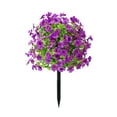 thumbnail image 1 of 22.83 Inch Violet Artificial Flower Ground Peg, Bonsai Style Floral Stake, Outdoor Yard Ornament for Garden Border and Courtyard Greenery Layout, 1 of 6