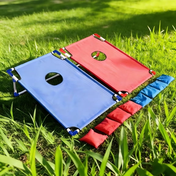 22.8x20 Inch Foldable Cornhole Games Set - 8 Toss Bags Included, Portable Indoor Outdoor Toy for Backyard Garden All Ages