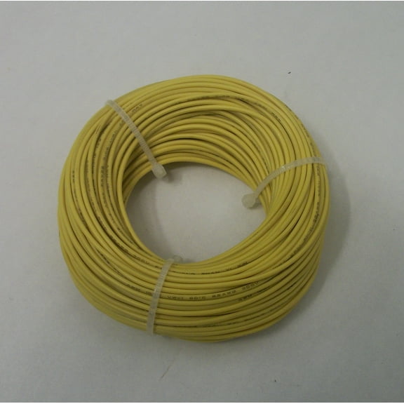22 AWG tinned copper stranded hook up wire, 100 feet per Yellow UL1007