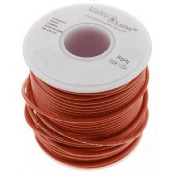 22 AWG tinned copper stranded wire - 25 feet per spool - orange