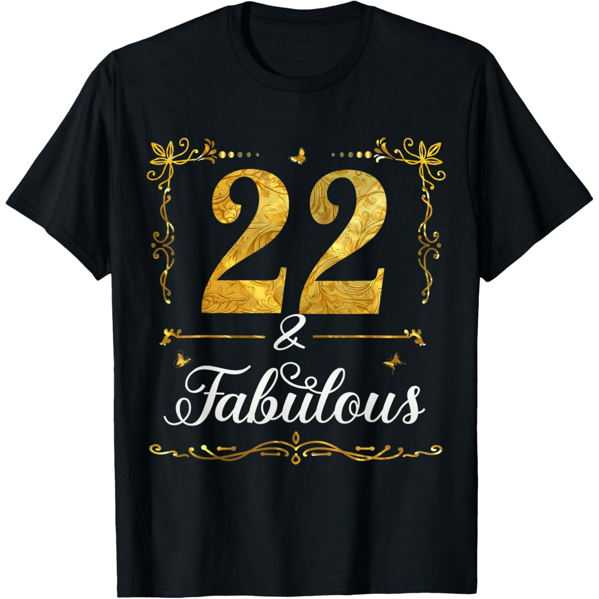 22 & And Fabulous Vintage 22 Years Old 22nd Birthday Girl T-Shirt ...