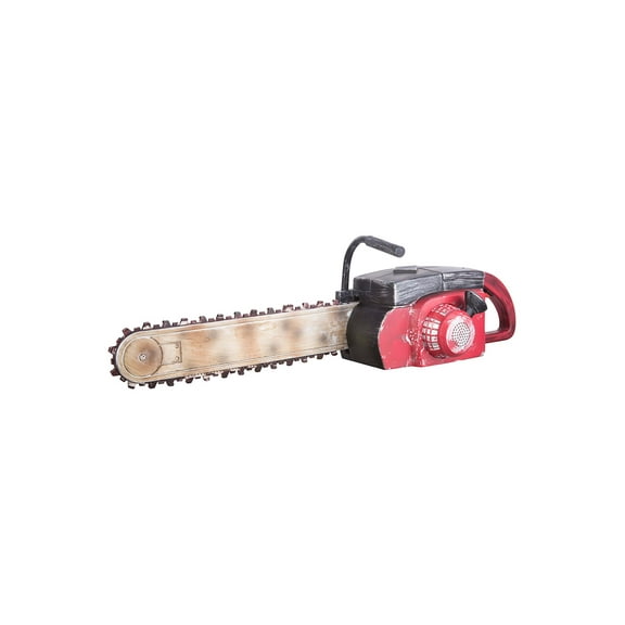 Red Rusted Animated Chainsaw w/ Sound Prop Decoration