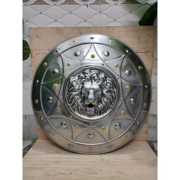 22" Antique Troy Trojan War Shield - Handcrafted Metal Greek Shield - Decorative Steel Craft