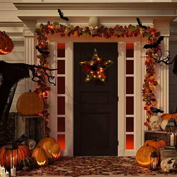 22" Artificial Fall Wreath Outside Autumn Wreath for Front Door Indoor Outdoor Farmhouse Home Wall Window Festival Wedding Decor, Fall Decorations for Home