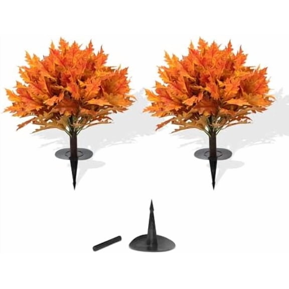 22' Artificial Maple Tree Autumn Tree with Thorns 2-Piece Set Manually Pruned Shrub Indoor Outdoor Home Decoration Fake Ball-Shaped Artificial Topiaries Tree Suitable for Porch OfficeCourtyard