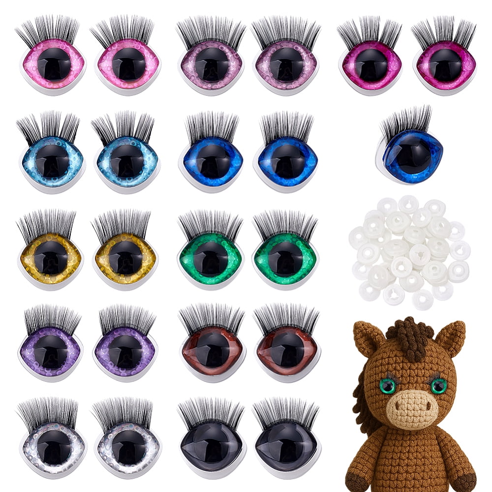 22 Bags 11 Colors Resin Safety Craft Eyes for Making Mixed Color 20x23mm 2 bags/color