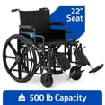thumbnail image 1 of Medline Extra-Wide Bariatric Wheelchair For Adults and Seniors with 22" Wide Seat, Supports up to 500 lbs, 1 of 8